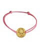 La fée galipette : bracelet cordon médaille curieuse or jaune