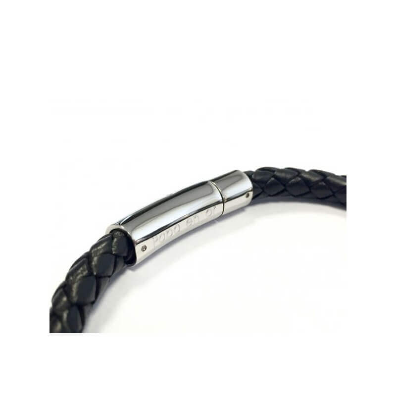 Bracelet Homme En Cuir Tressé Gravé "Je T'aime" - Fermoir Magnétique Acier Inoxydable - Cadeau Anniversaire, Noël, Fête Des Pères