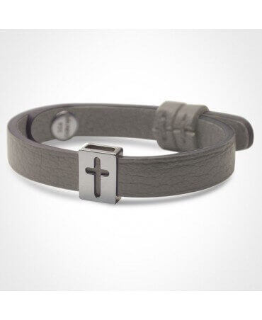 Mikado : bracelet croix Hallelujah (or blanc)