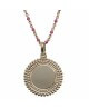 Collier médaille perlée personnalisable (plaqué or) Petits Trésors
